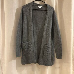 Amazon Essentials Women's Open-Front Gray Cardigan with Pockets